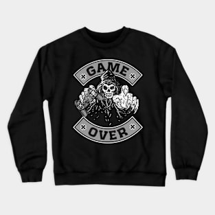 grim reaper holding controller game emblem design Crewneck Sweatshirt